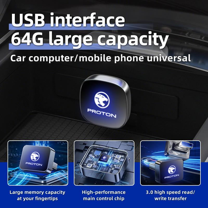 Автоаксессуары 32/64 ГБ USB/Type-c Флеш-накопители Мини-флешка Вставляемая для Proton Exora Iriz R3 Wira Saga Satria Magma X50 V6 X7