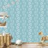 Herbs and butterflies wallpaper on a turquoise background for the living room and bedroom 50x1000