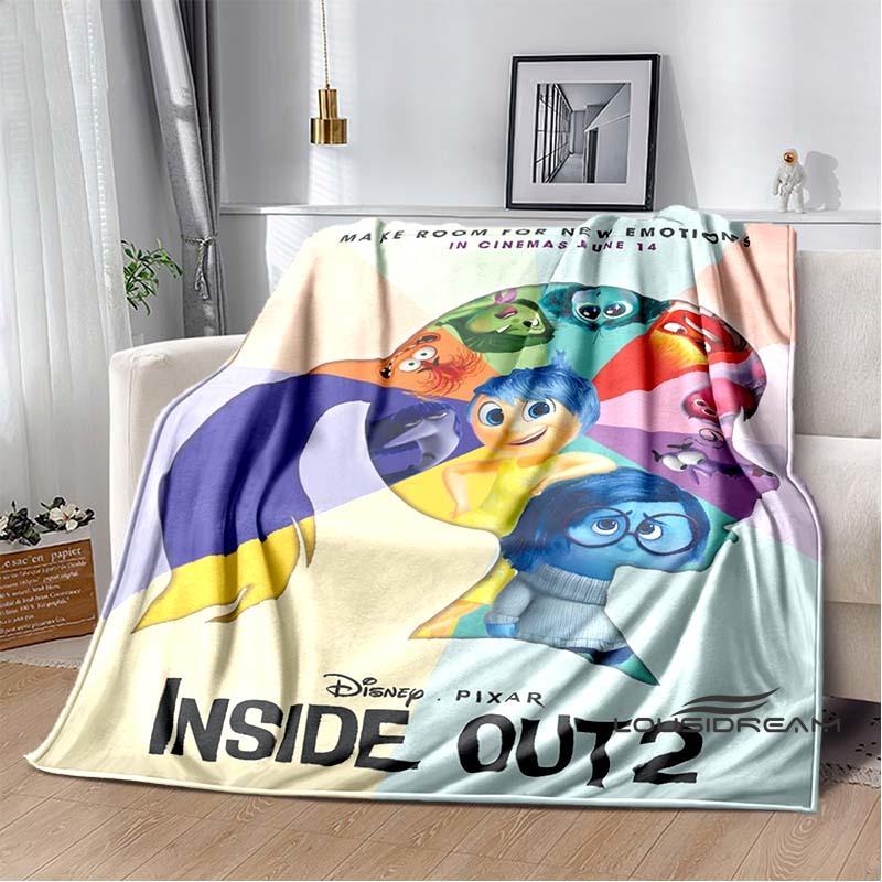 The Inside Out 2 Cartoon-themed Cute Printed Blanket Is A Warm and Cozy Gift Suitable for Both Adults and Children.