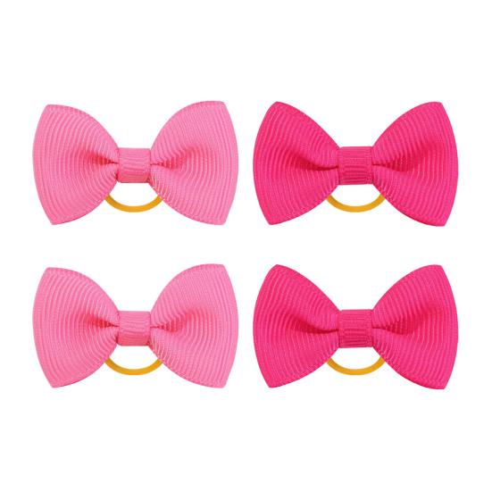 Puppy Dog Hair Bows with Rubber Bands Handmade Small Bowknot Dog Hair Accessories Pet Grooming Supplies