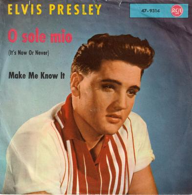 7-дюймовая пластинка ELVIS PRESLEY THE JORDANAIRES O Sole Mio Its Now Or Never Ma 479314 RCA 1960 Германия Рок Б/у