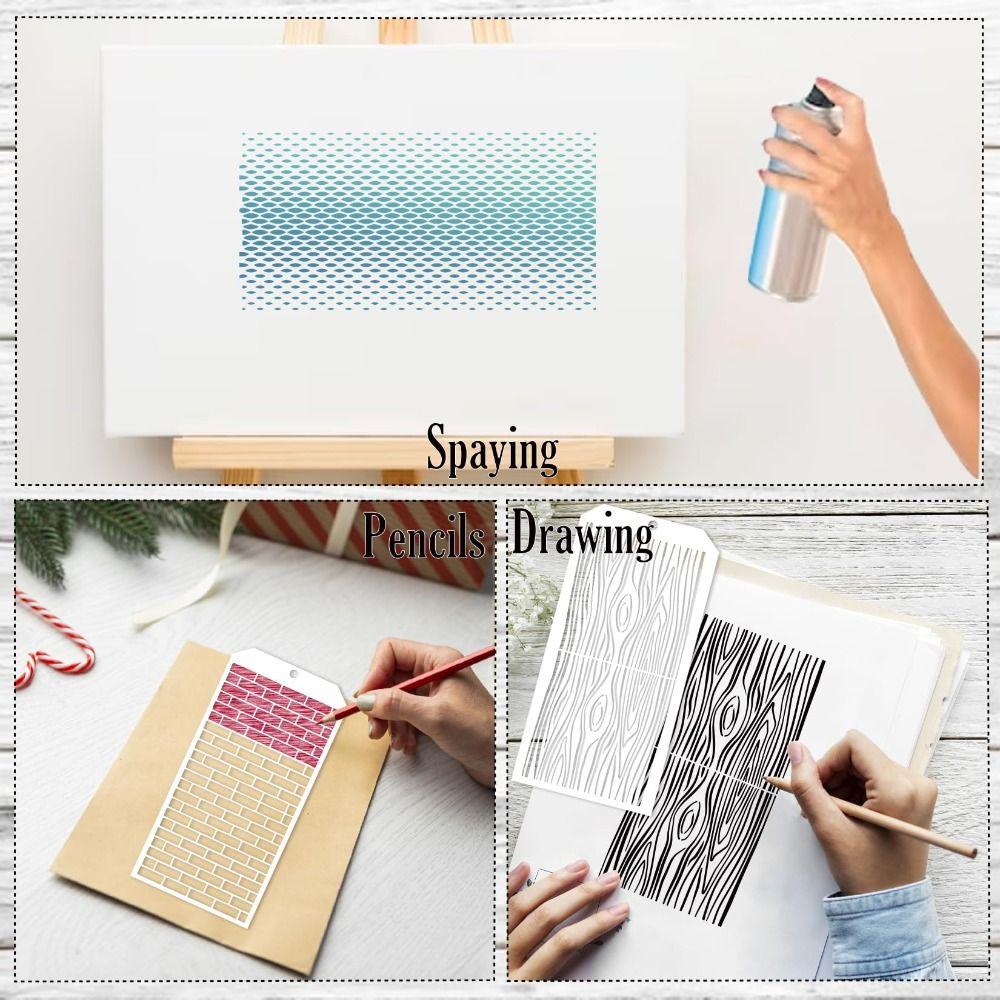 16pcs/set Hollow Out DIY Painting Stencil Set Painting Templates Doodling Supplies