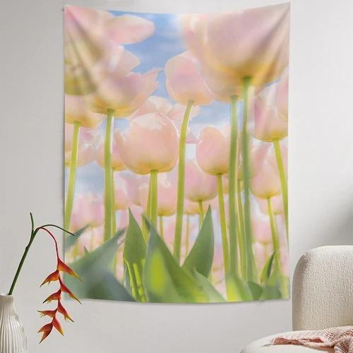 Fashion Home Decoration Tapestry Flower Tulip Pattern Bedroom Living Room Tapestry