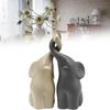 A Pair Of Beige Grey Elephants Animal Handicrafts Living Room Decoration Gift