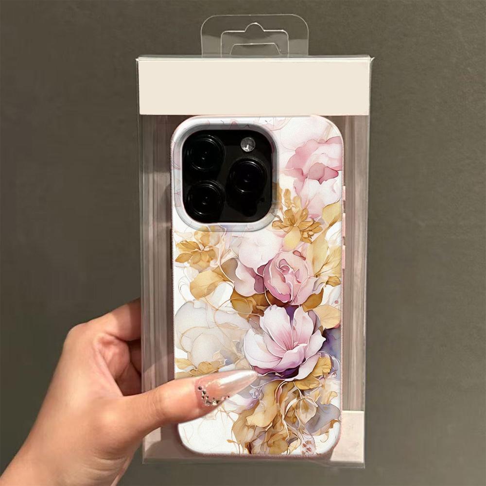 Европейский Цветочный Узор Чехол Для Телефона Для Iphone 17 16 Plus 13 Pro Max 11 15 12 14 17E 16E Прозрачный Полная Защита Камеры Чехол