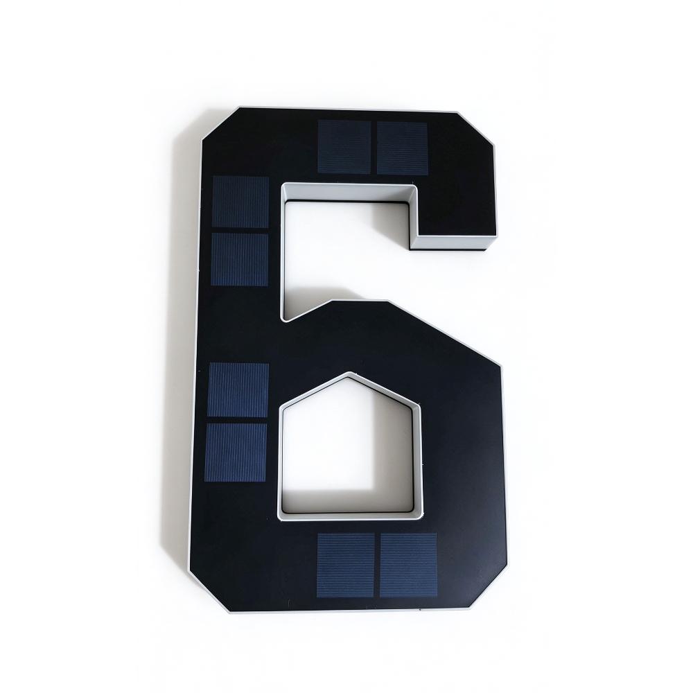 No Wiring Solar Lighted House Numbers Light 6.7IN Solar Digital Doorplate  Porch