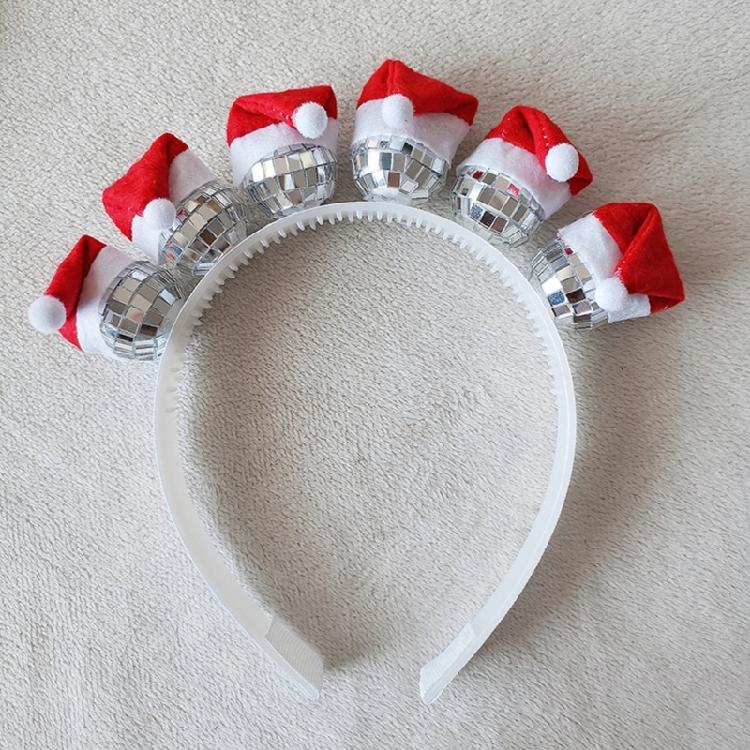 Silver Disco Hat Headband And Earrings Set Reflective Party Decoration For Women's 70s 80s Party Outfit Enhancements