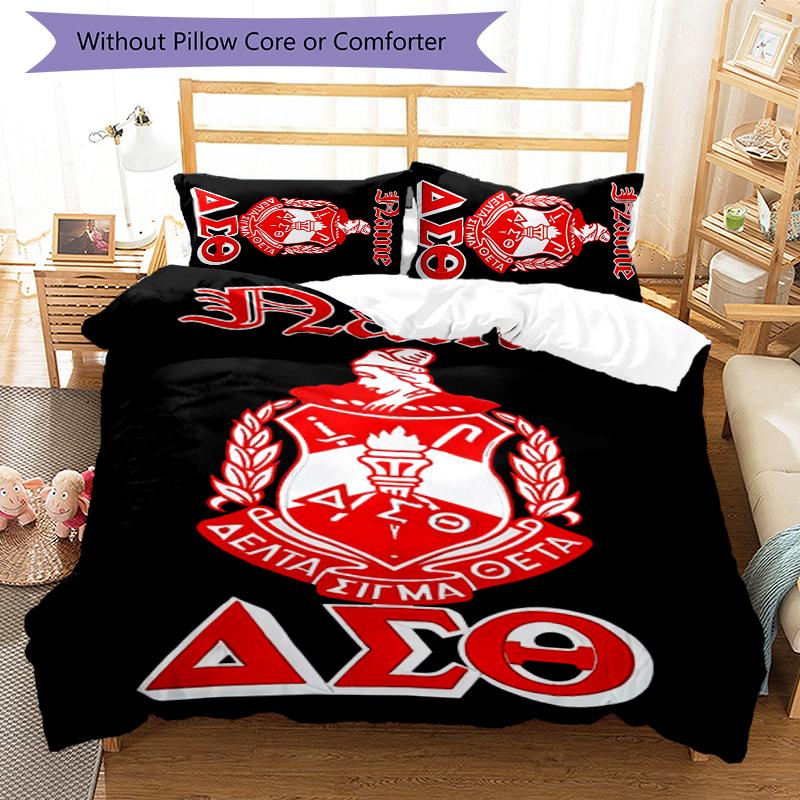 3pcs Custom Name Delta Sigma Theta Bedding Set Duvet Cover Closure Includes 1 Duvet Cover & 2 Pillowcases for All Seasons Bedroom Decor