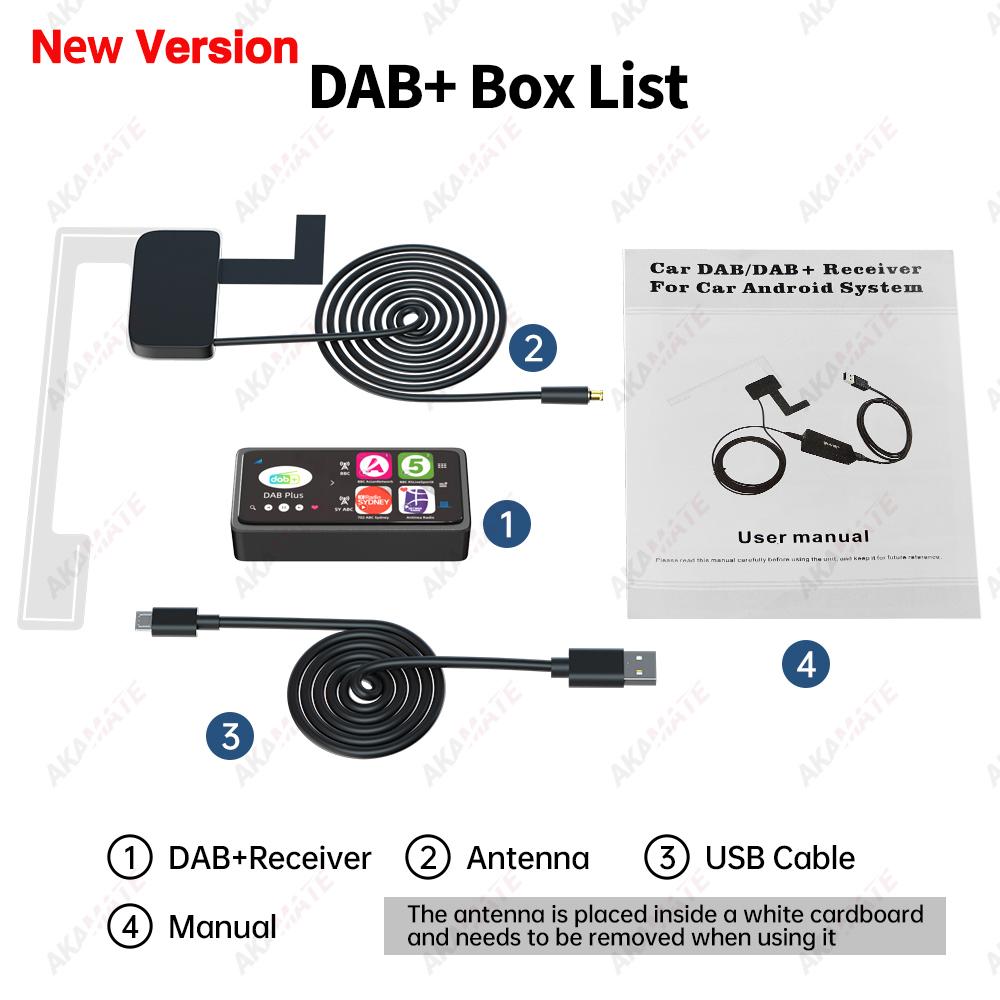 Newest DAB+ Receiver Antenna for Android Car Radio Stereo Player with USB Adapter Automatic Scan Support Channel List LOGO DAB+