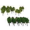 Set of 80pcs Miniature Train Railway Scenery Tree Mini Size Garden Street Architecture Landscape