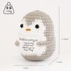 Funny Crochet Positive Inspirational Emotional Support Cat Doll Home Room Decoration Handmade Knitted Cat Desktop Ornament Gift