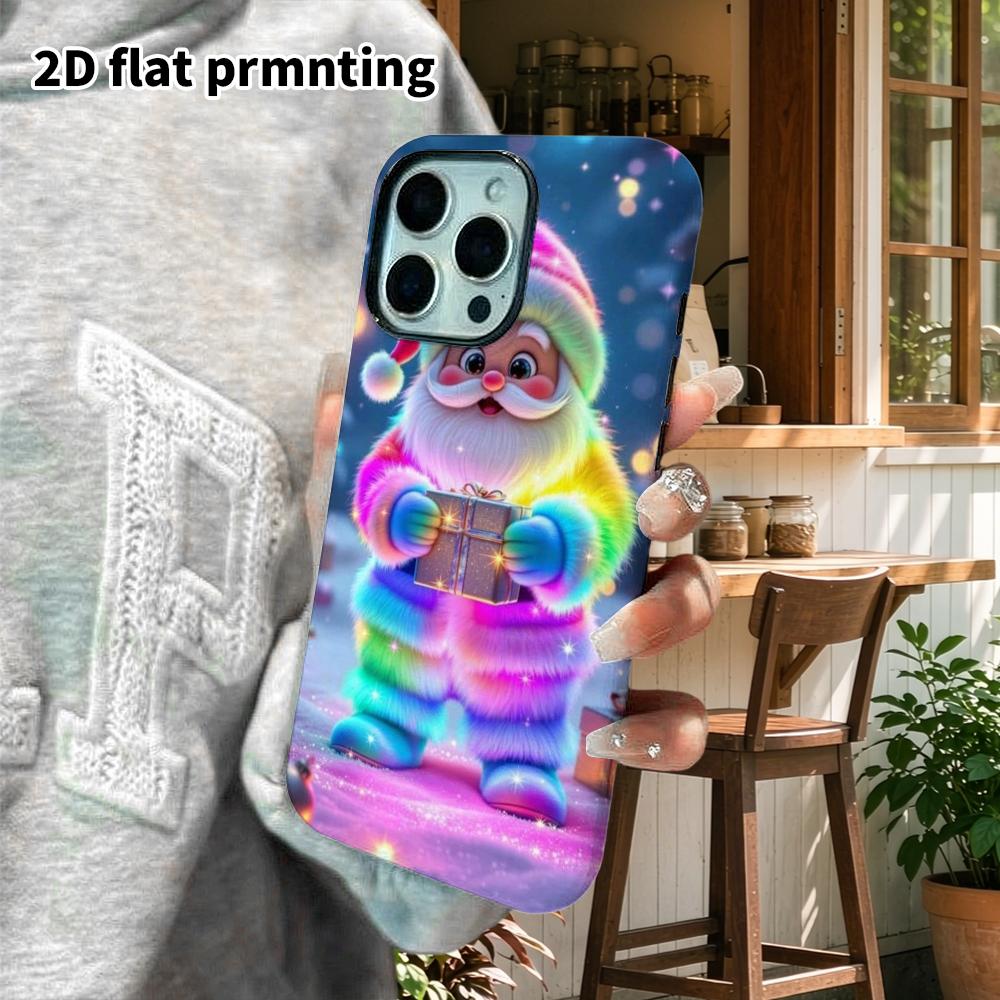 Phone Case: 2D flat design suitable for iPhone 18 17 16 15 14 13 Pro film protective case, couple style, dreamy Christmas, Christmas and Halloween hol