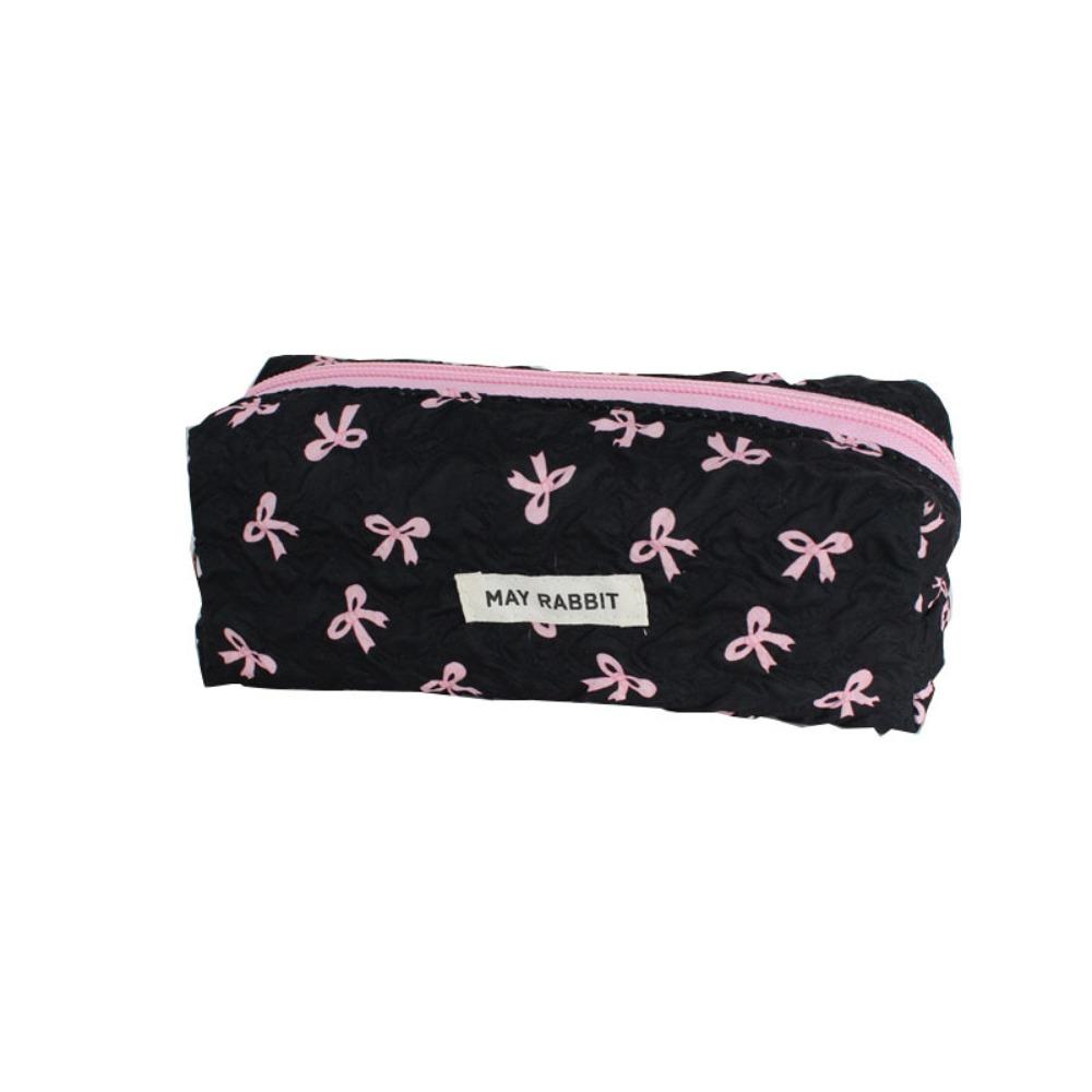Large Capacity Bow Print Pencil Case INS Makeup Bag Simple Pen Bags Back to School Gifts