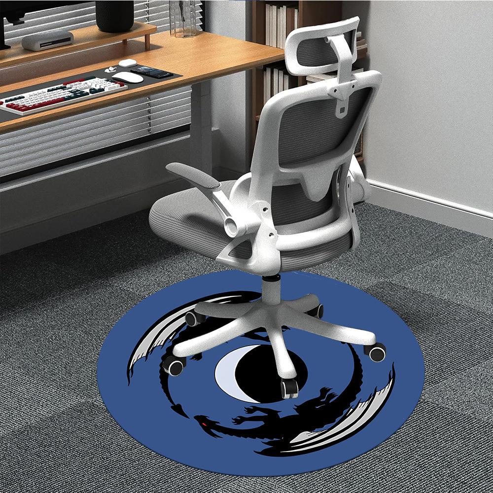 1pc Dragon Moon Office Round Area Rug, Under Office Chairs Bedroom Living Room Home Decor, Room Deco, Available in Various Sizes