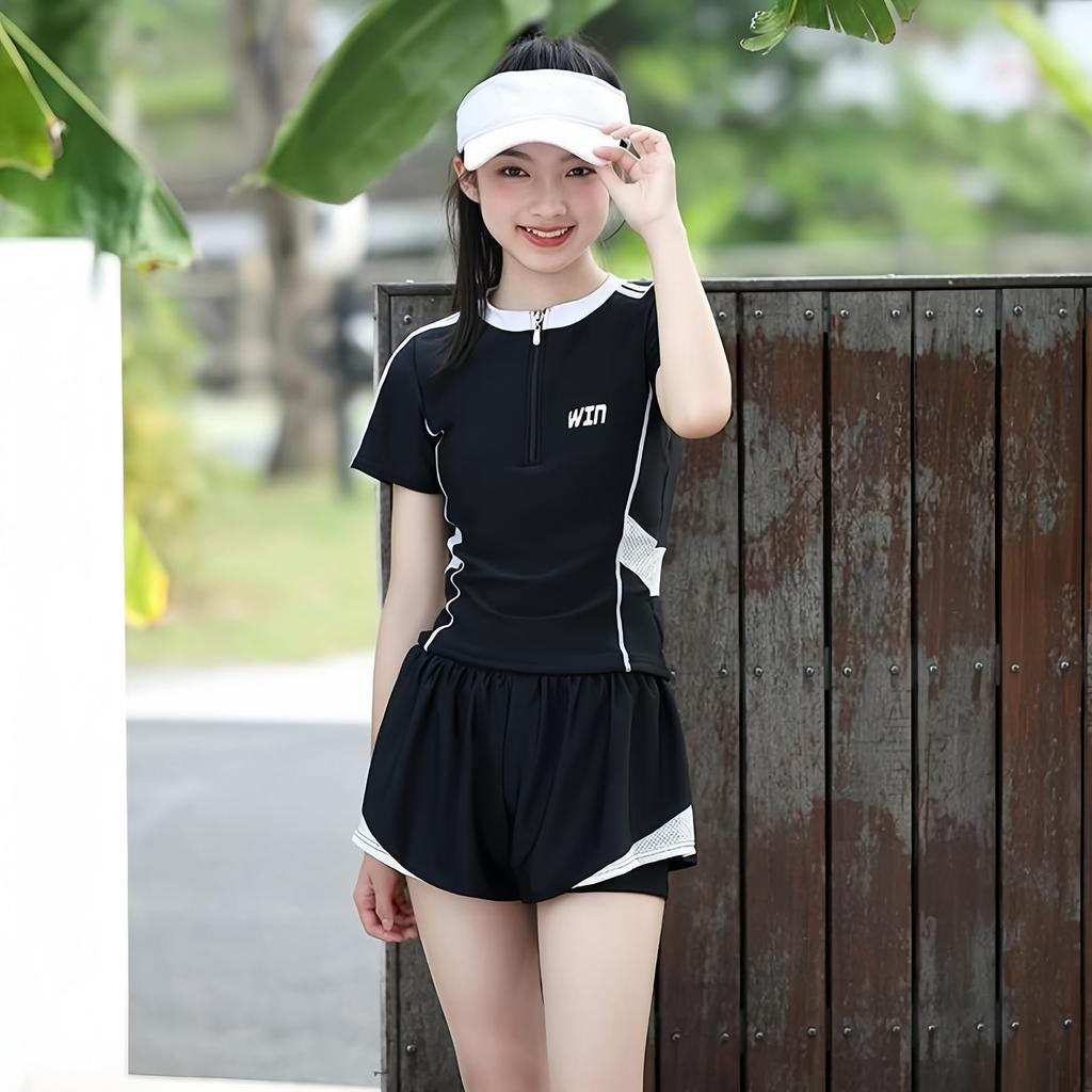 Lalapala Спортивный милый танкини купальник с шортами с подкладкой Солнечный Спортивный для студентов и тренировок Женский купальник из 2 частей, Подчеркивающий фигуру, Купальник,