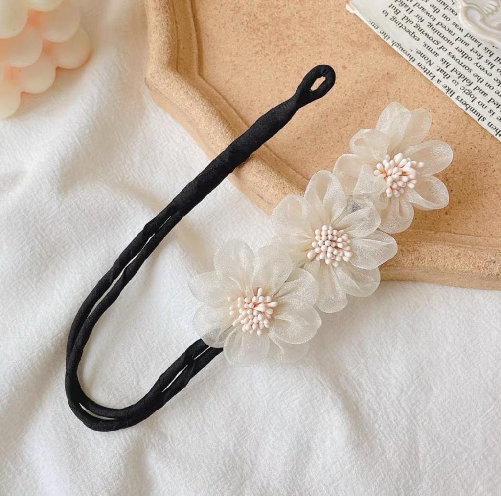 2025 Pearl Flower Bun Hair Tool: Stylish Korean Updo Accessory for Women