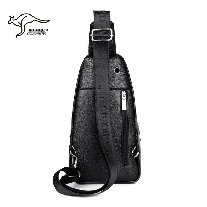 Мужская нагрудная сумка через плечо Satchi из кожи кенгуру - Модный повседневный рюкзак из коровьей кожи