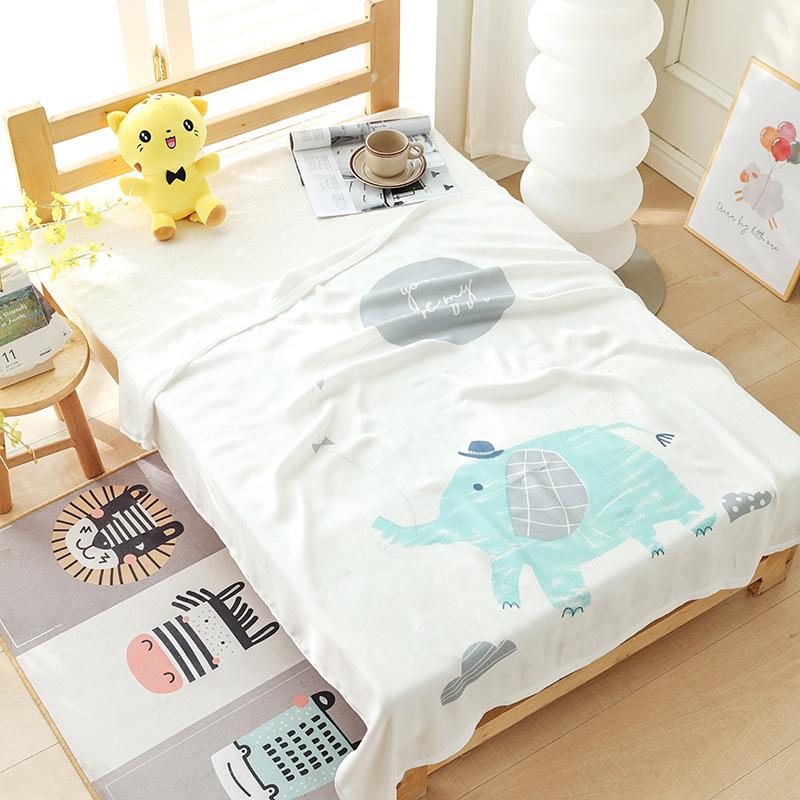 Double-layer Bamboo Cotton Infant Blanket, Children's Quilt, Thin Air-conditioning Summer Cool Quilt, Baby Bamboo Fiber Ice Silk Blanket