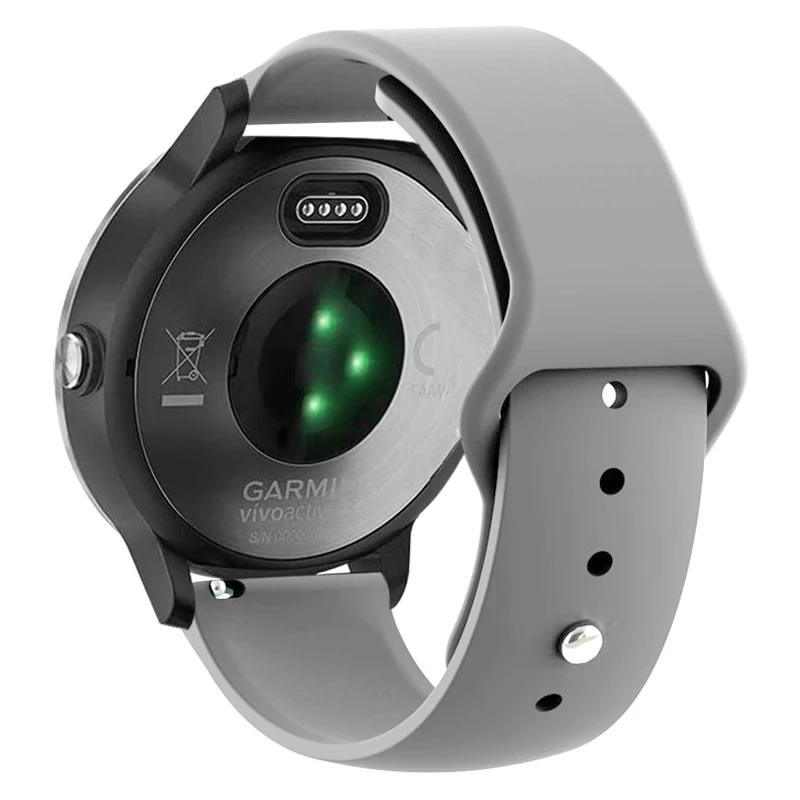 Силиконовый ремешок 20 мм 22 мм для Garmin Vivoactive 3 4, ремешок для часов Venu 2 SQ Forerunner 645, браслет Garmin Forerunner 245