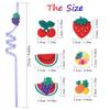 24pcs Fruit Drinking Straws Multi-purpose Reusable Soft Flexible Easy To Clean Kids Party Supplies