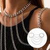 Women U Shaped Fashion Necklace Female One Shoulder Tassel Body Chain Clothing Accessories
