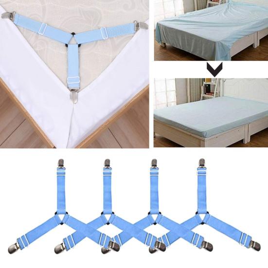 4 шт. Треугольные ремни для простыней, регулируемая конструкция, простая установка, нескользящие ремни для простыней, зажимы для простыней