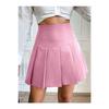 Black Women's Pleated Woven Mini Skirt Et0002