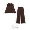Kaslead New Arrival Women's Clothing Fashion Style Long Sleeves Stand Collar Knitting Sweatshirt Pants 9598115 9598118