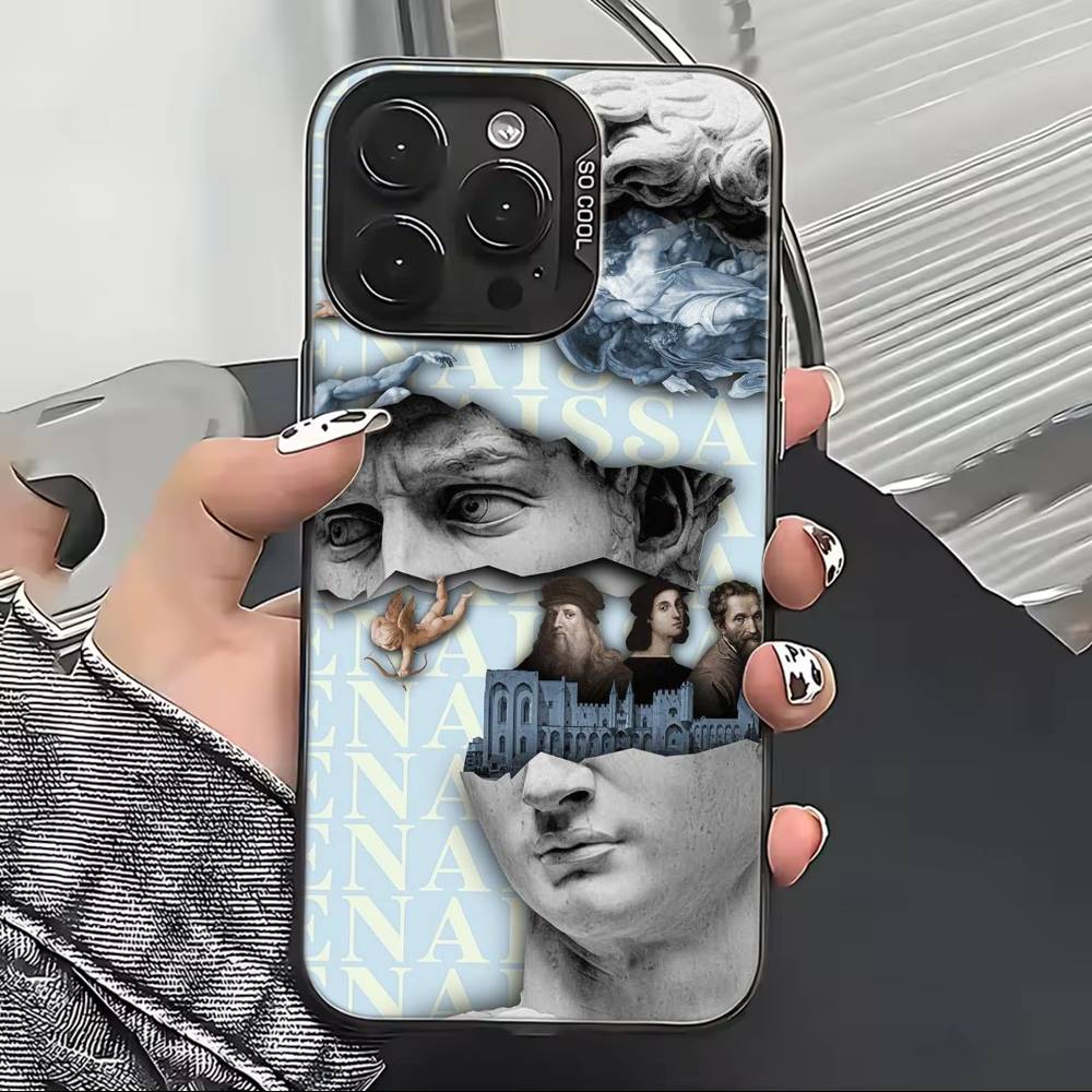 R-Renaissance art Painting Phone Case For iPhone 17,16,15,14,13,12,11 Plus,Pro Max,XS,Colored Silver Plated Inside Cover