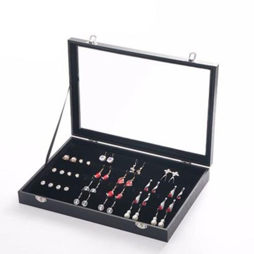 PU Leather Jewelry Storage Tray Rings Errings Jewelry Organizer Holder Velvet Jewelry Box Gift