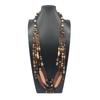 Ethnic Style Geometric Wooden Beaded Necklace with Multi-Layer Sweater Chain