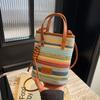 Летние сумки через плечо для отдыха, женские сумки, модные полосатые соломенные сумки для путешествий