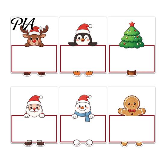 Decorative Food Tent Cards Christmas Party Place Card Holders, Cartoon Santa Reindeer Name Tag Stands Cute Desktop Ornaments for Table Seating,