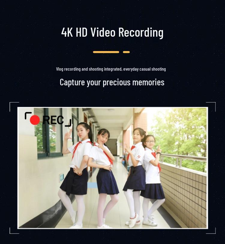 4K HD Dual Screen Zoom Selfie Camera for Students and Parties - Portable CCD Children's Camera