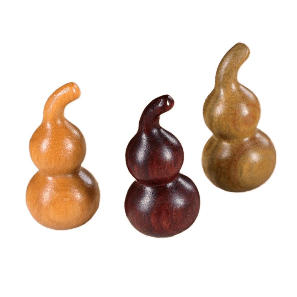 Red Sandalwood Gourd Handheld Ornament - Green Sandalwood Fu Lu Wooden Pendant Craft
