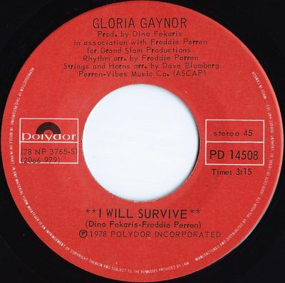 7-дюймовая пластинка GLORIA GAYNOR - I Will Survive / Substitute PD14508 Polydor 1978 Канада Танцевальная и электронная Музыка Б/у