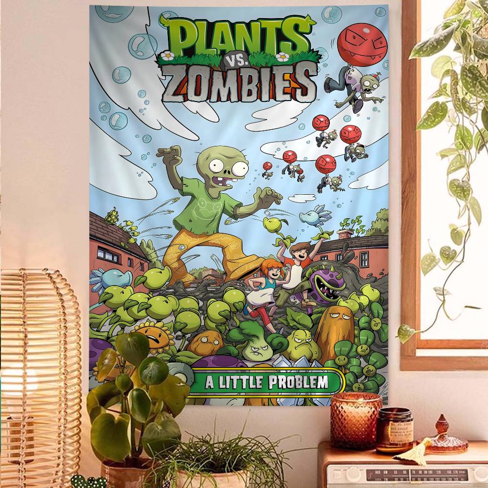 Classic Game PPlants Vs ZZombies Tapestry Wall Hanging Cheap Hippie Wall Hanging Bohemian Wall Tapestries