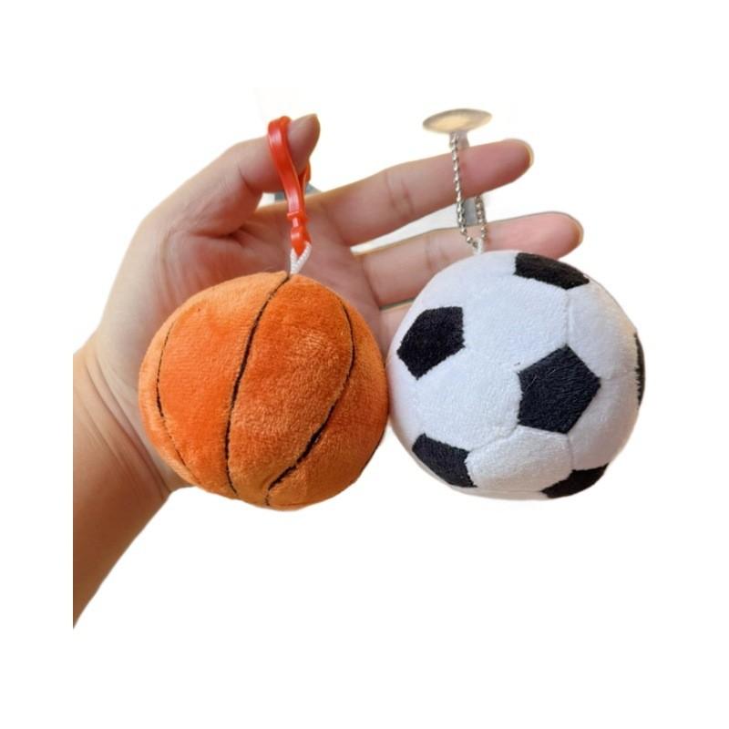 Basketball Soccer Plush Toy Keychain With Ball Shapes For Kids And Collectors