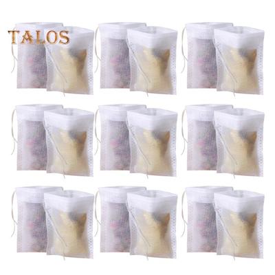 100 шт., пакетики для диффузора чая, термостойкие, многоцелевые, экологически чистые, полезные, уплотнительный фильтр на шнурке, пустые пакеты для травяного чая, кухонные принадлежности