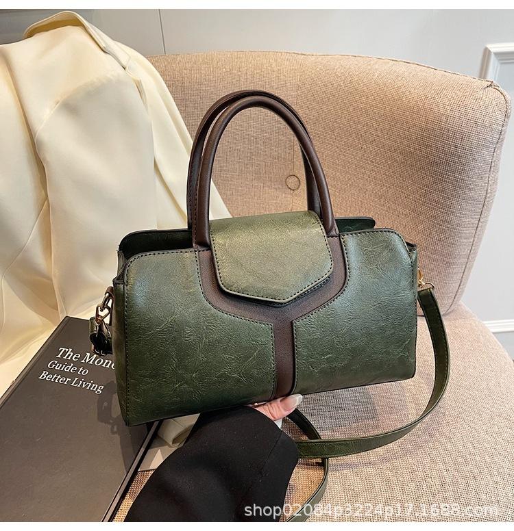 2025 новая мода простой зарубежный стиль большая вместимость сумка через плечо сумка через плечо простая лоскутная дорожная сумка