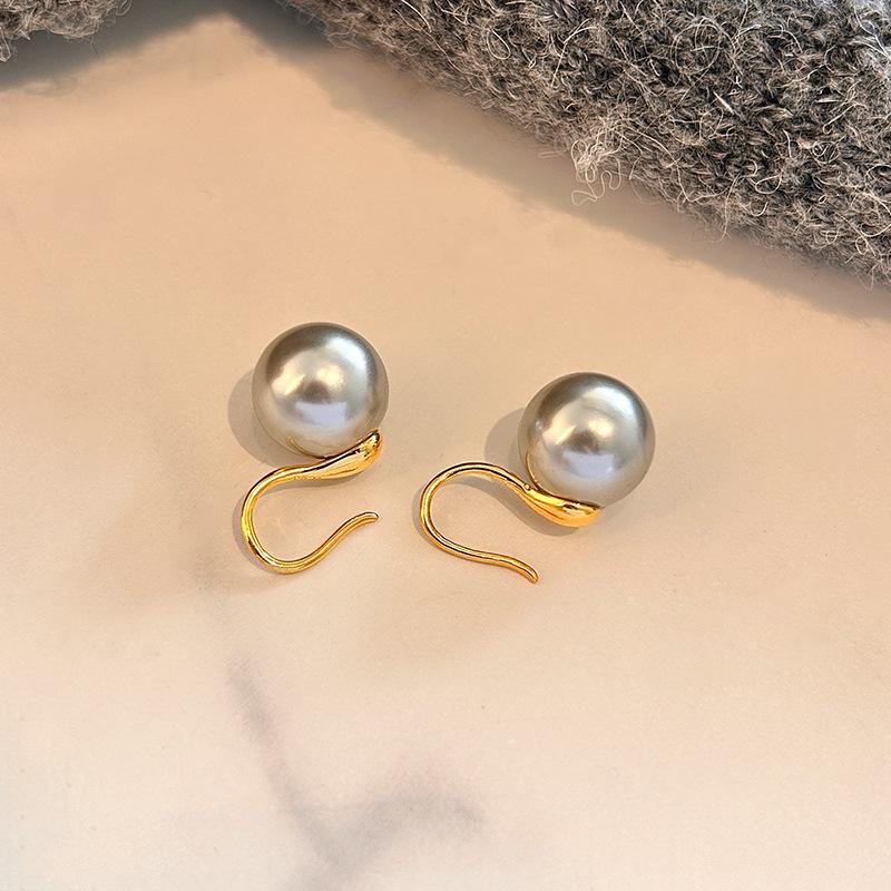 Серьги из натурального пресноводного жемчуга в стиле ретро с позолотой от французского производителя - Star Style