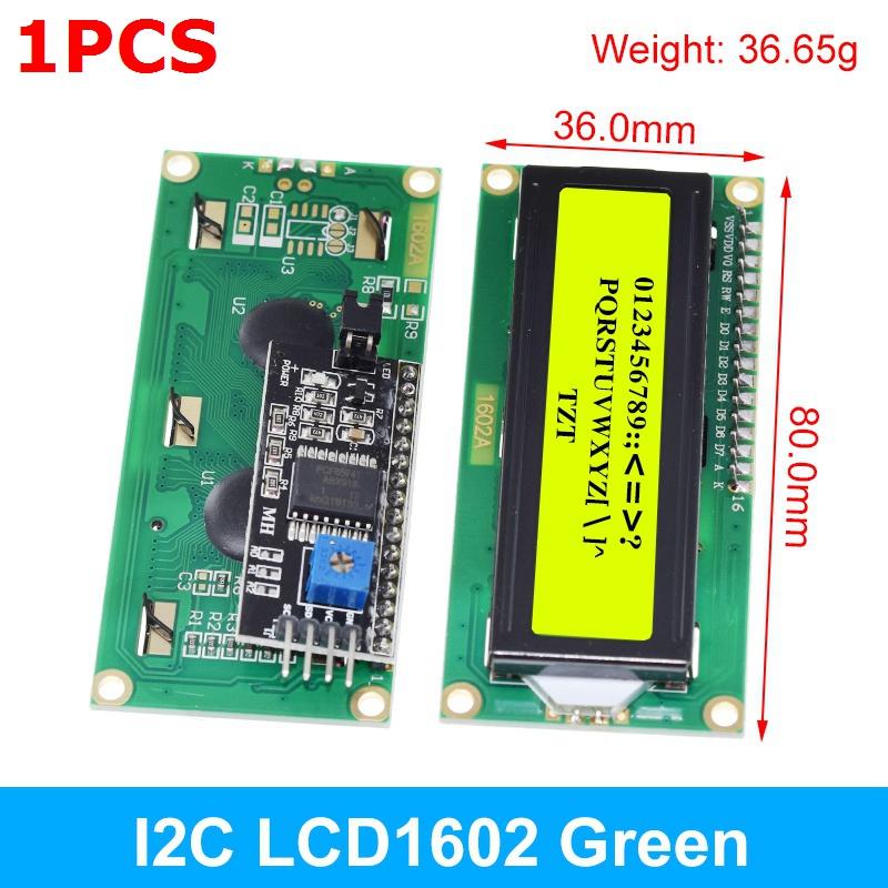 LCD1602 1602 ЖК-модуль синий/желтый зеленый экран 16x2 символьный ЖК-дисплей PCF8574T PCF8574 IIC I2C интерфейс 5 В для arduino