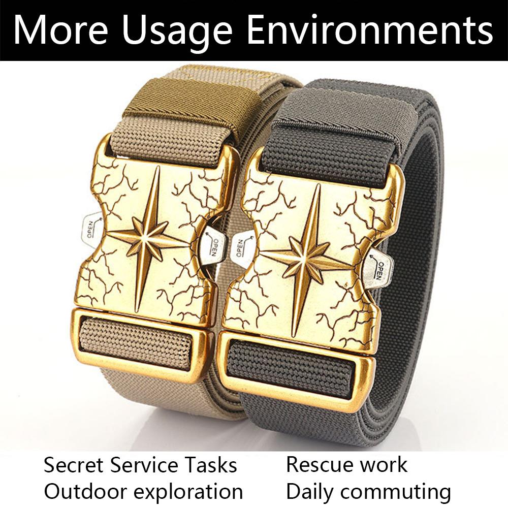 Новый быстросъемный металлический ремень, дышащие эластичные ремни для мужчин, эластичный пояс