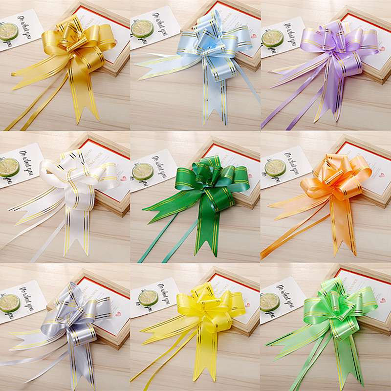 Bowknot Fruit Basket Bow Flower Wedding Ribbon Wedding Ribbon Handle Decorative Handmade Car Door