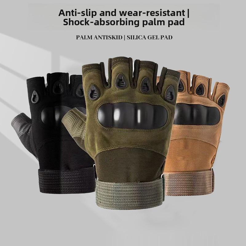 Motorcycle Gloves Men And Women Outdoor Half Finger Protective Sports Training Outdoor Cycling Winter Gloves