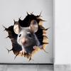 Gray Melancholy 3D Porthole Mouse Hole Wall Sticker for Living Room or Bedroom