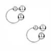 Fashion Metal Glossy Round Ball Hoop Earrings For Women Simple Copper Color Geometric Personality Earrings Zircon Accessories