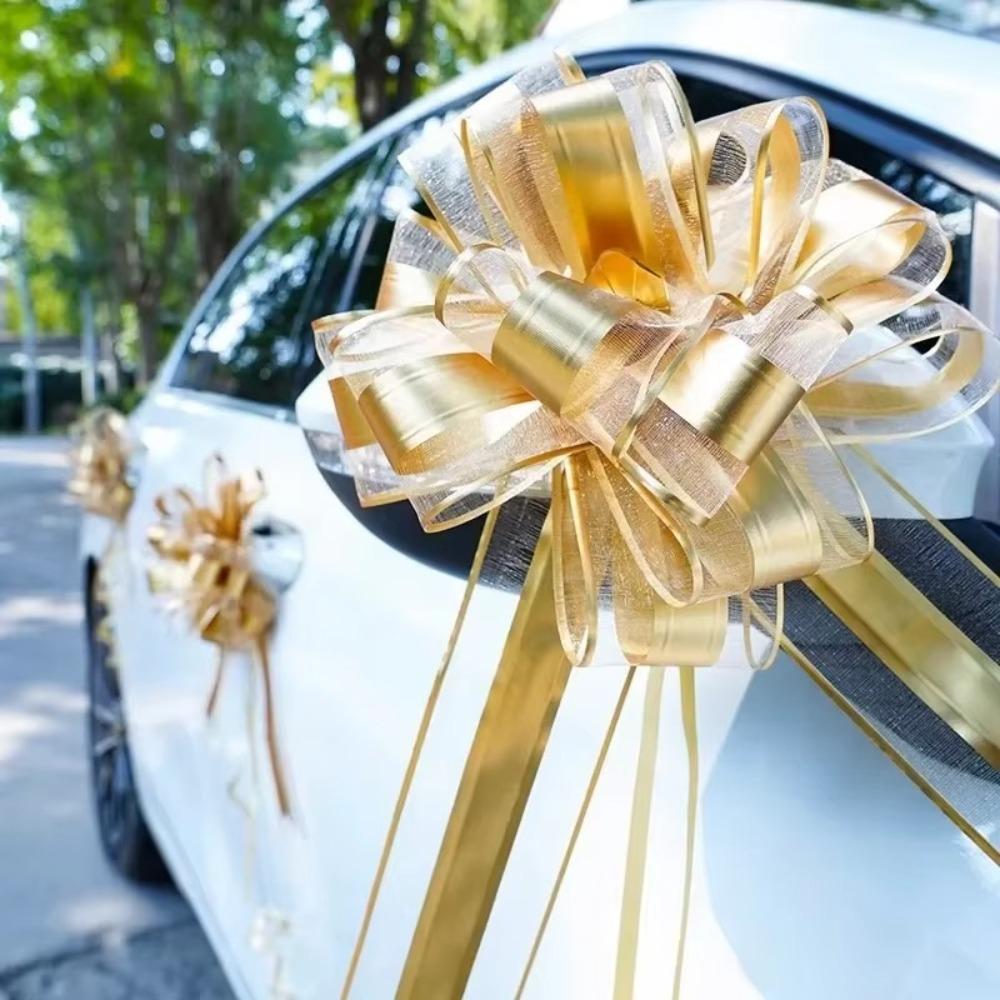 5Pcs DIY Wedding Car Ribbon Gift Wrap Pull Bows Knot  Birthday Party Supplies