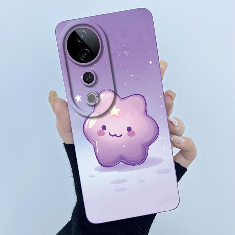 Для vivo V40 Чехол vivo V40 Pro V40e Чехол для телефона Vivo iQOO Z9S 5G Модный Простой Цветок Ударопрочный Корпус Защита Задняя Крышка