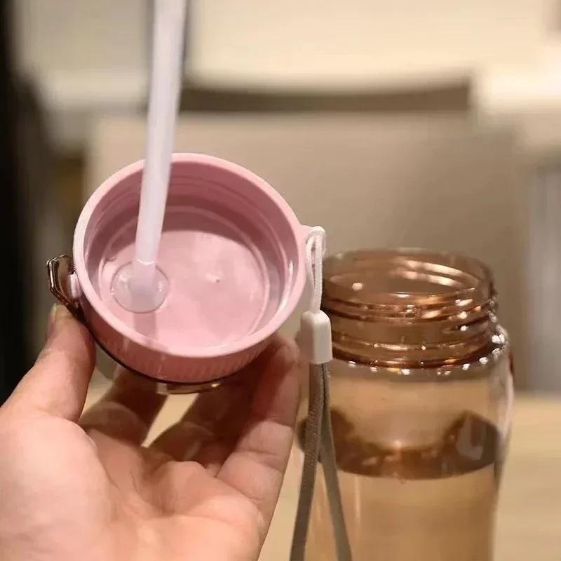 580ml Plastic Water Bottle For Drinking Portable Gym Sport Tea Coffee Cup Kitchen Tools Kids Water Bottle For School Transparent